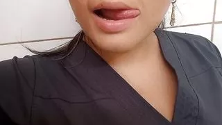 Doctor masturbates in the clinic bathroom, screaming for cock