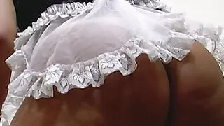 Outstanding German ebony maid gets warm cum inside her mouth