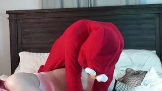 Elmo Fucks Transgender Woman in Chastity