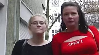 Two amazing and horny German chicks sharing a long dildo