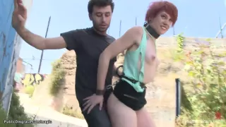 Ginger Slut Hard Ass Banged In Public