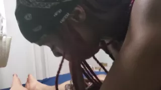 Ebony Teen Sucks White Dick