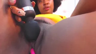 Black Sexy Girl With Long Nails Masturbating