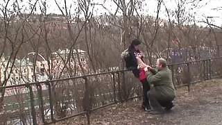 Stunning German slut gets fucked in the park