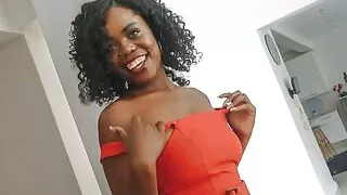 Natural Ebony MILF taking White Cock in Fake Hardcore Job Interview