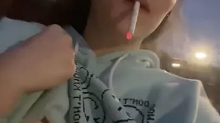 Girlfriend flashing public