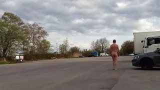 Naked at the cruising parking