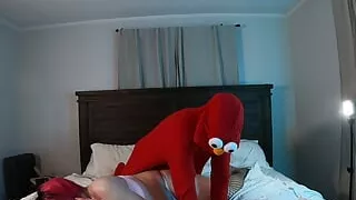 Elmo Fucks Trans Woman in Chastity