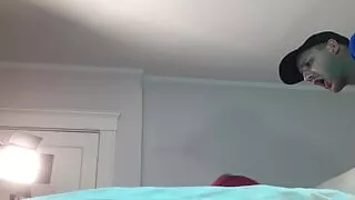 Pizza Delivery Guy Fucks Trans in Chastity