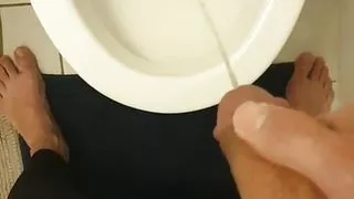 Big cock piss in toilet and more