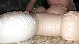Lofty Leila water-filled inflatable doll fuck