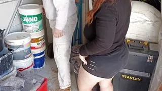 ?caught my neighbor in the storage room I suck him and fuck him??