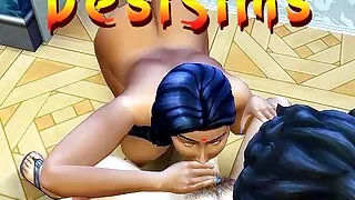 Hindi Version - Desi Home alone sex with Indian Big Boobs widow aunty - Wickedwhims