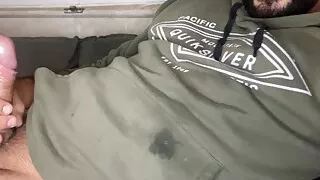 Bearded with a beautiful smile smearing himself with cum jerking off with the cock cumshot brunette naughty snotty dick