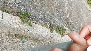Quick stop and pissing Outdoor