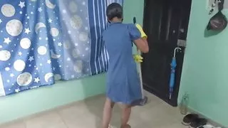 I hired the maid and ended up fucking her since my wife is in another room on a video call