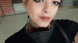 shemale girl jerks off