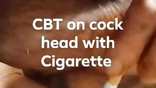 Burning Cock Head with Cigarette inside the utrietha