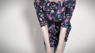 Crossdresser teases you in a beautiful summer dress