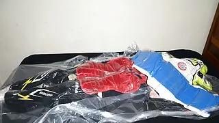 May 4 2023 - VacPacked in my hockey shorts with my hockey vest kevlar vest and chesties