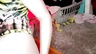 Naughty transgirl plays with her toys