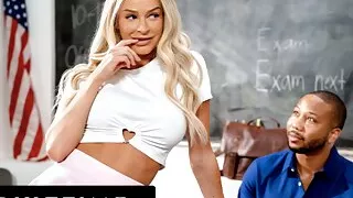 ADULT TIME - Slutty Schoolgirl Emma Hix Seduces Her Teacher Into Naughty Classroom Sex!