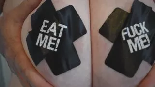 Lick Me Fuck Me Sexy Pasties on DDD Huge Tits.  POV Cum on my Boobs!!!