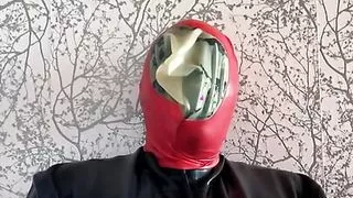 Double latex mask breath play