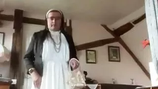 In white evening dress