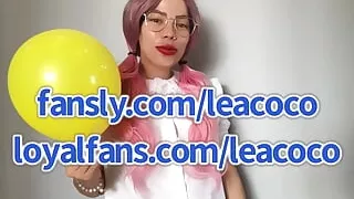 Girl farting into balloons balloon farts
