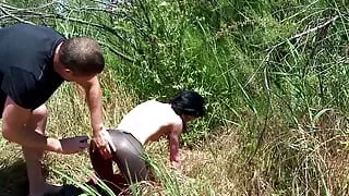 Skinny Brunette Gets Fucked On A Beach