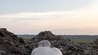 Gay slave driving naked in the car