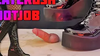 PLATCRUSH Bootjob in Platform Knee Sexy Heels with TamyStarly - (Edited Version) - CBT, Ballbusting