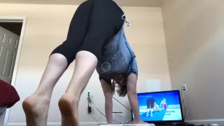 Milf Exercising In Yoga Pants (wii Fit Mommy)
