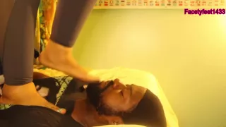 Preview-girl Uses Her Neighbors Face To Massage Her Sweaty Feet