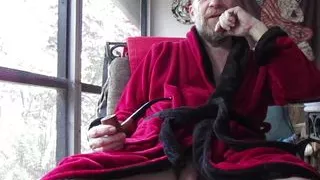 A long visit with Will in robe with pipe by Hairyartist