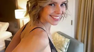 Husband watches and cums on wife's face while she's tied up, fucked and creampied by his friend