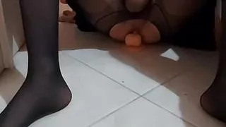 Femboy anal dildo and cum