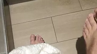 Gym shower, dry and cared for feet