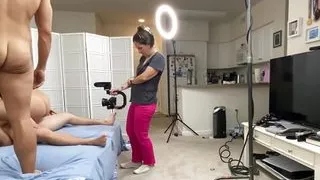 Chubby slut penetrated in threesome by two hard fuckers