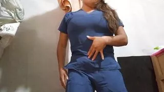 nurse seduces her homemade porn followers, shows them her beautiful ass and vagina ready to fuck