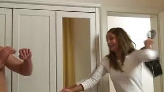 Tricky dude caught fucking her old brunette mom
