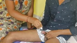 Stepmom fucked her stepson while studying with big cock with Clear Hindi audio