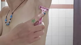 Shaving My Blonde Hairy Armpits