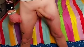 Stroking myself and flapping my horny shecock