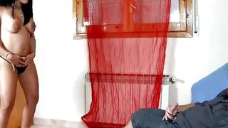 Super attractive and busty German MILF showing off her stunning moves