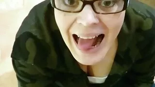 Sutho69 blowjob with swallowing in heels and pink gloves