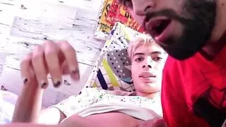 Camilo Brown sucking my big hard cock deepthroat until I shoot a BIG, thick cum load in his mouth He swallows every drop