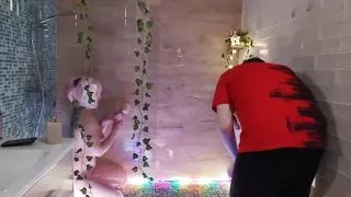 Backstage with sexy cosplay bathroom MILF (Part 3)