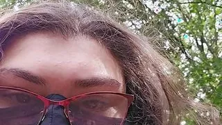 BBW masturbates in New backyard